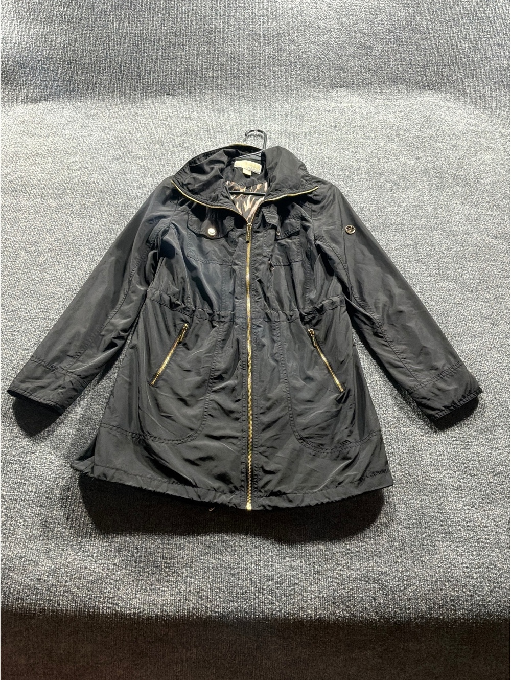 Michael Kors Black Lightweight Jacket with Gold Zipper